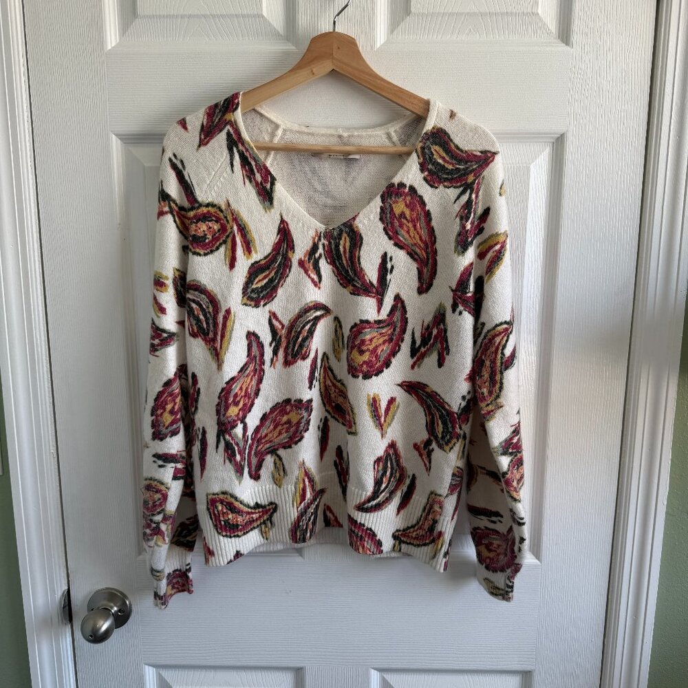LOFT Women's Size S Long Sleeve Sweater Pullover Colorful Paisley